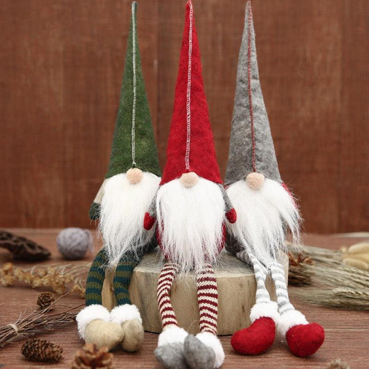 3pcs new Christmas decoration long legs Rudolph doll Christmas children gift hotel mall window decoration - Hibrides