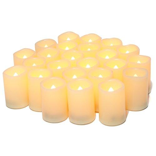 Set of 24 Flameless Flickering Votive Tea Lights Candles for Wedding Centerpieces 