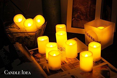 Set of 24 Flameless Flickering Votive Tea Lights Candles for Wedding Centerpieces 