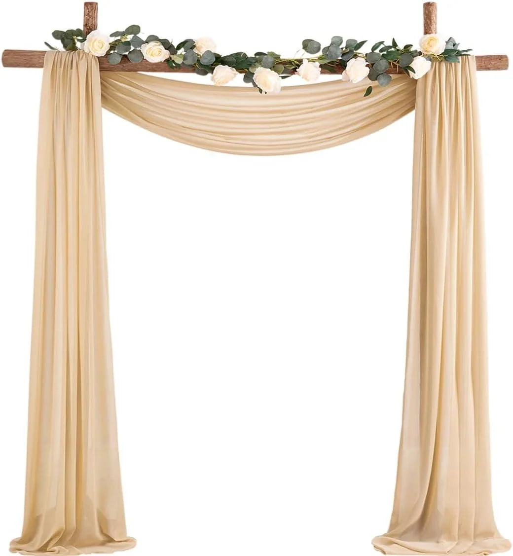 Wedding Arch Draping Fabric, 1 Panel White Drapes Sheer Backdrop Curtain for Wedding Ceremony Party Ceiling Decor - Hibrides