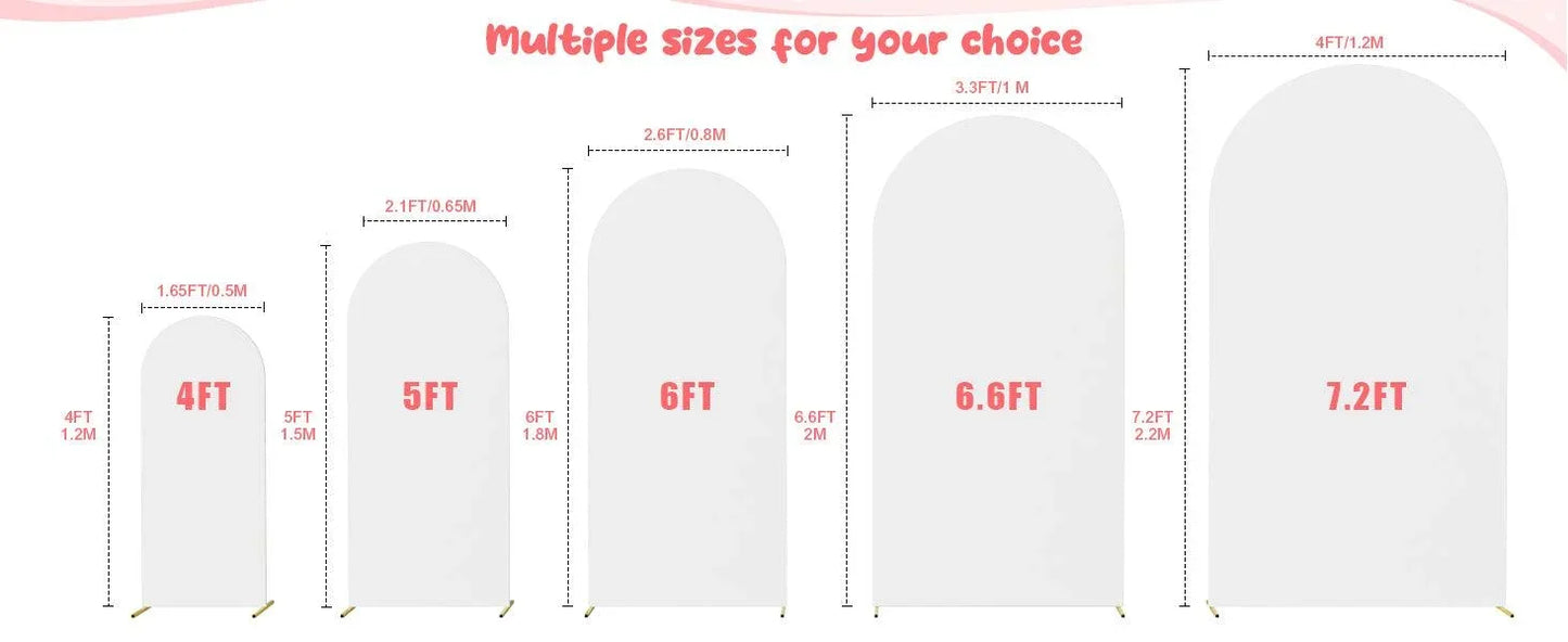 Light Gray Spandex Fitted Arch Cover for Round Top Chiara Backdrop Stand Covers for Wedding Birthday Party Decoration