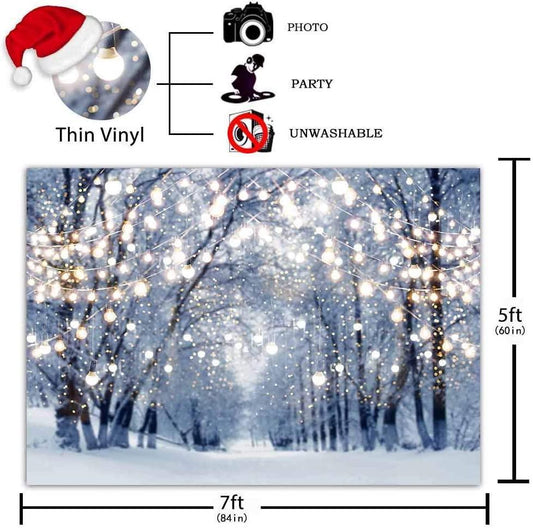 Winter Scene Backdrop Wonderland Snowflake Photography Background - Hibrides