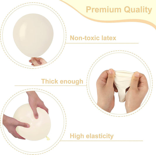 105pcs 5/10/12/18 Inch White Cream Balloon Garland Kit for Wedding Baby Shower Birthday Party Supplies - Hibrides