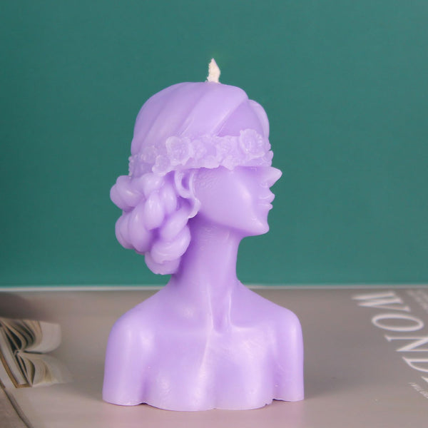Bust Statue Decorative Scented Candle, Soy Wax Vegan Candle, Handmade Aesthetic Candle for Home Decor Bedroom Bathroom Wedding - Hibrides