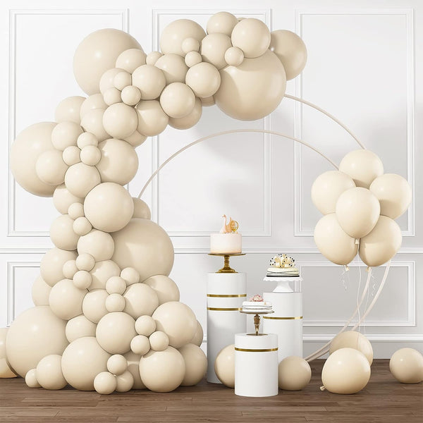 105pcs 5/10/12/18 Inch White Cream Balloon Garland Kit for Wedding Baby Shower Birthday Party Supplies - Hibrides