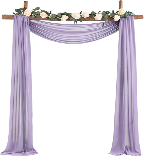 Wedding Arch Draping Fabric, 1 Panel White Drapes Sheer Backdrop Curtain for Wedding Ceremony Party Ceiling Decor - Hibrides