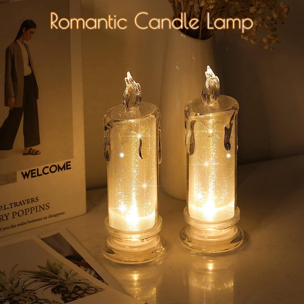 4PCS White LED flameless Candles, LED Clearance Pillar Candles, Battery Included, Decorations for Valentine's Day Wedding Birthday Christmas Decorations - Hibrides