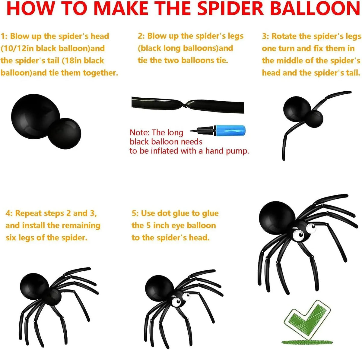 117pcs Halloween Balloon Garland Arch kit with Spider Balloons Black Orange Purple Fruit Green Confetti Balloons - Hibrides