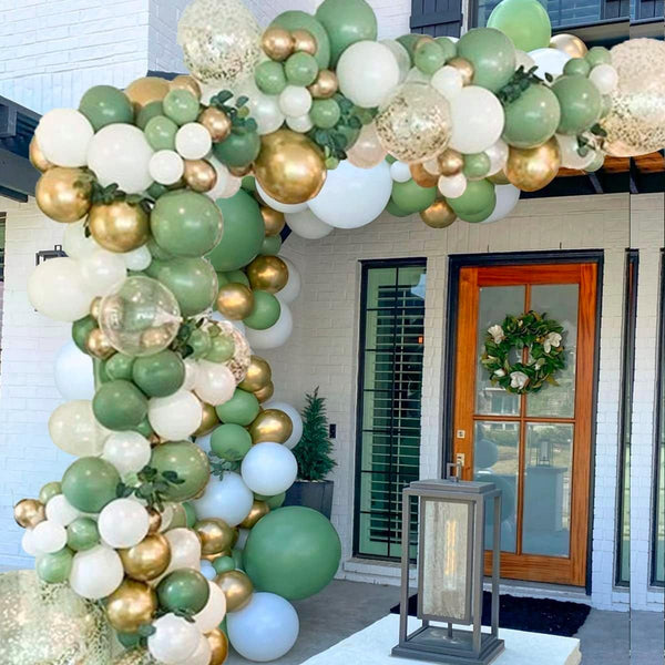 135pcs Sage Green Balloon Garland Kit Arch for Baby Shower Birthday Party - Hibrides