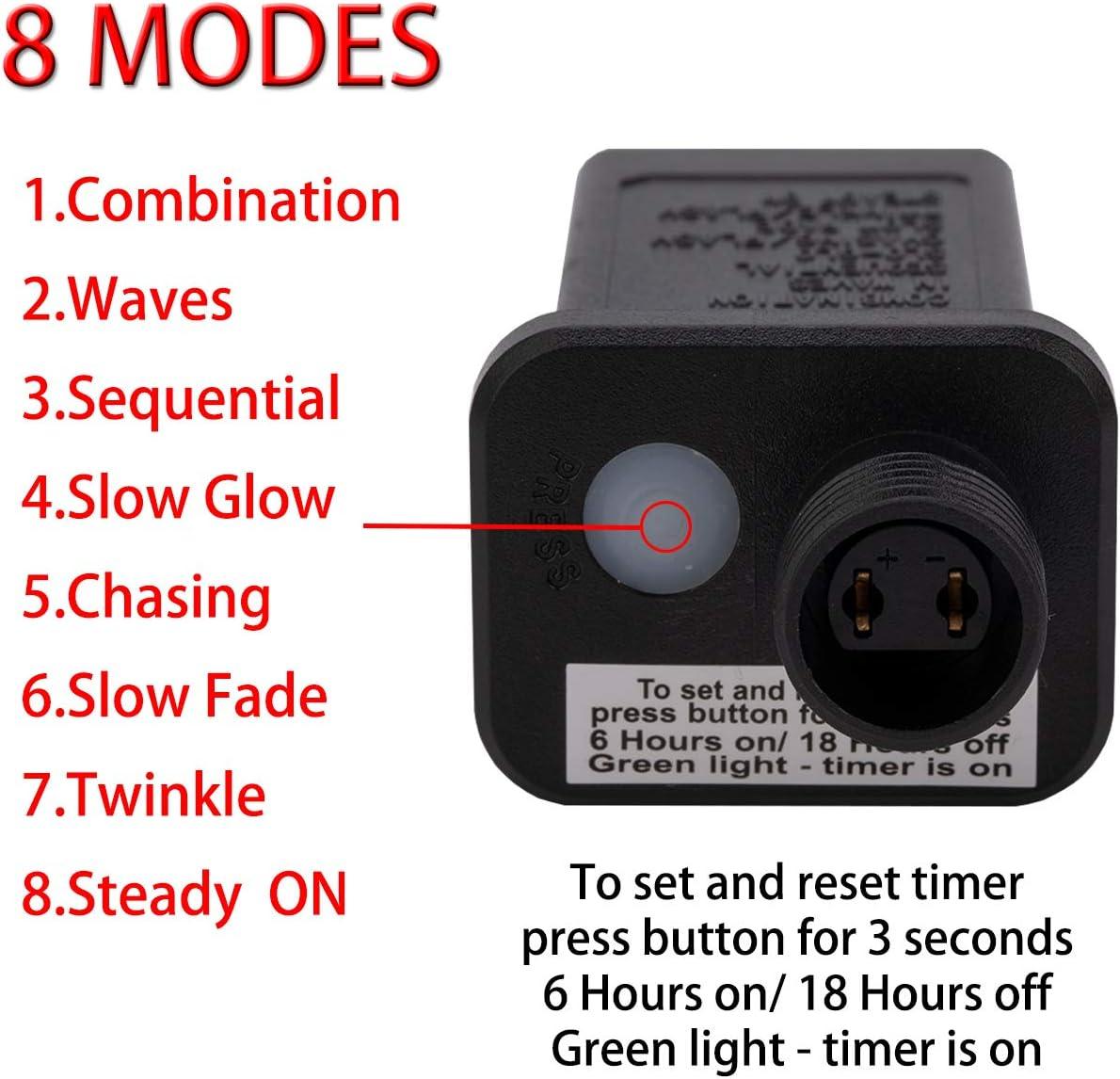 100 LED 81ft Christmas String Lights Plug in Fairy Twinkle String Lights 8 Modes Waterproof Extendable for Wedding Party Christmas - Hibrides