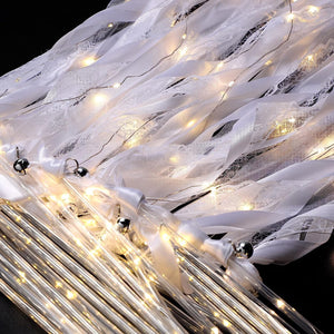 50 Ribbon Streamers Wedding Wands with LED Fairy Lights &Bells for Wedding Send Off - Hibrides