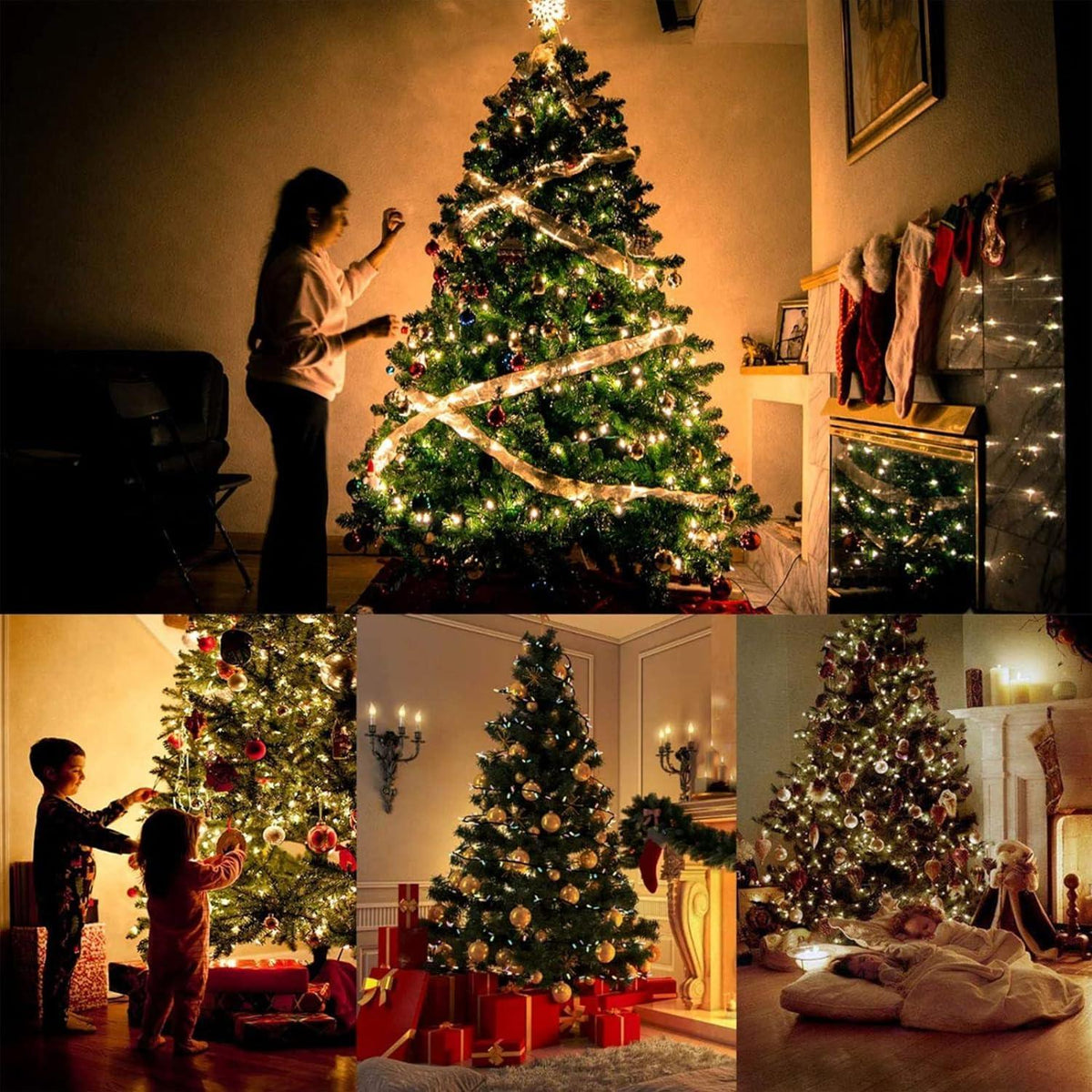 Christmas Balls Ornament Set 44Pcs Christmas Decorations Tree Balls for Family Holiday Wedding Party - Hibrides