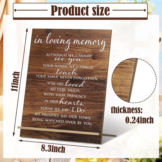 Memorial Table Sign for Wedding, Wedding Wooden Decorations for Reception, Sympathy Gift in Loving Memory Wedding Sign - Hibrides