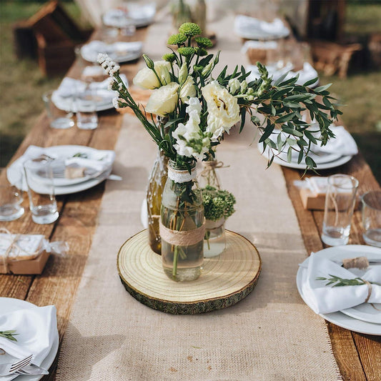 10PCS 10-12 inches Large Wood Slices for Centerpieces - Wood Centerpieces for Tables, Rustic Wedding Centerpiece - Hibrides
