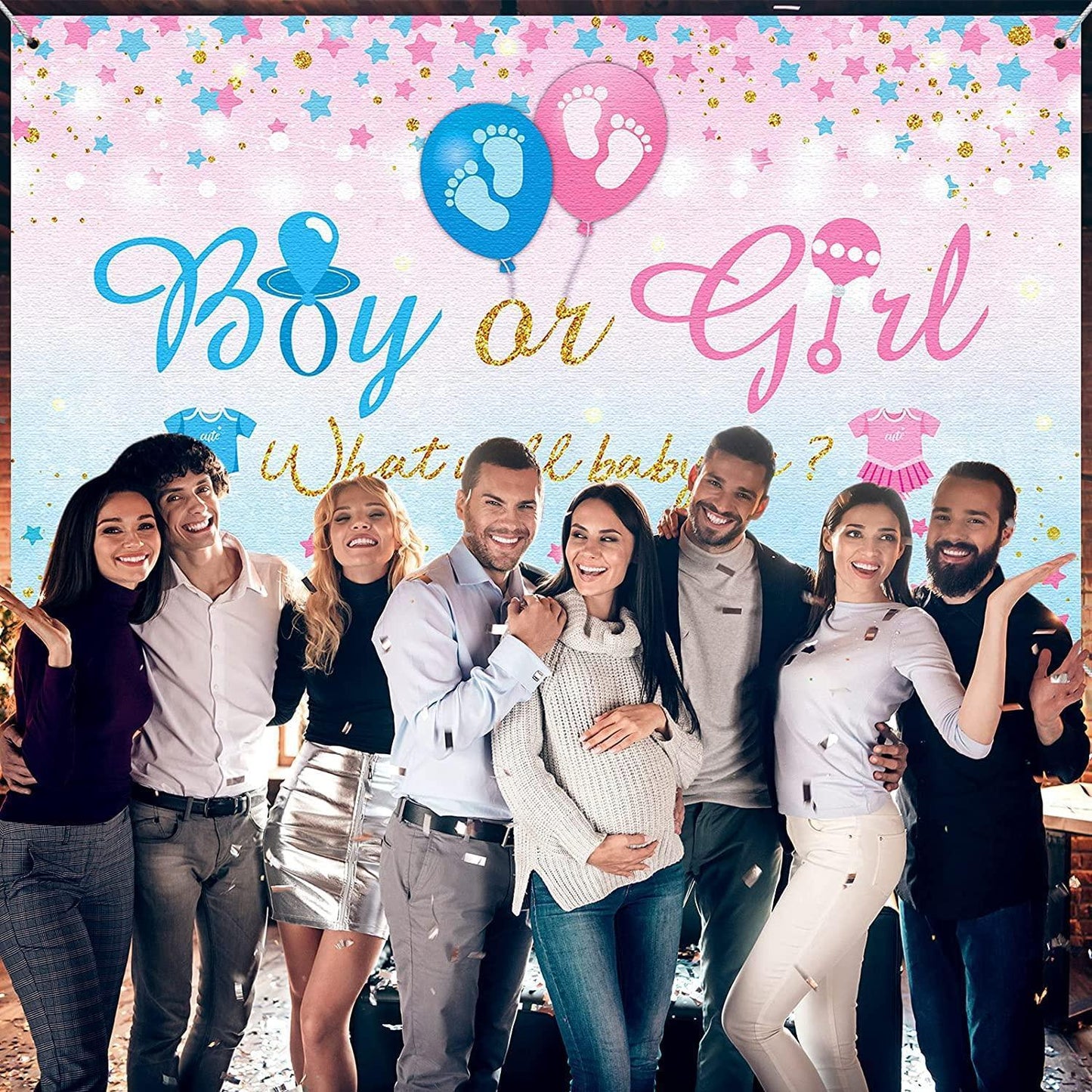 Gender Reveal Party Supplies Gender Reveal Background Boy or Girl Backdrop Blue Pink - Hibrides
