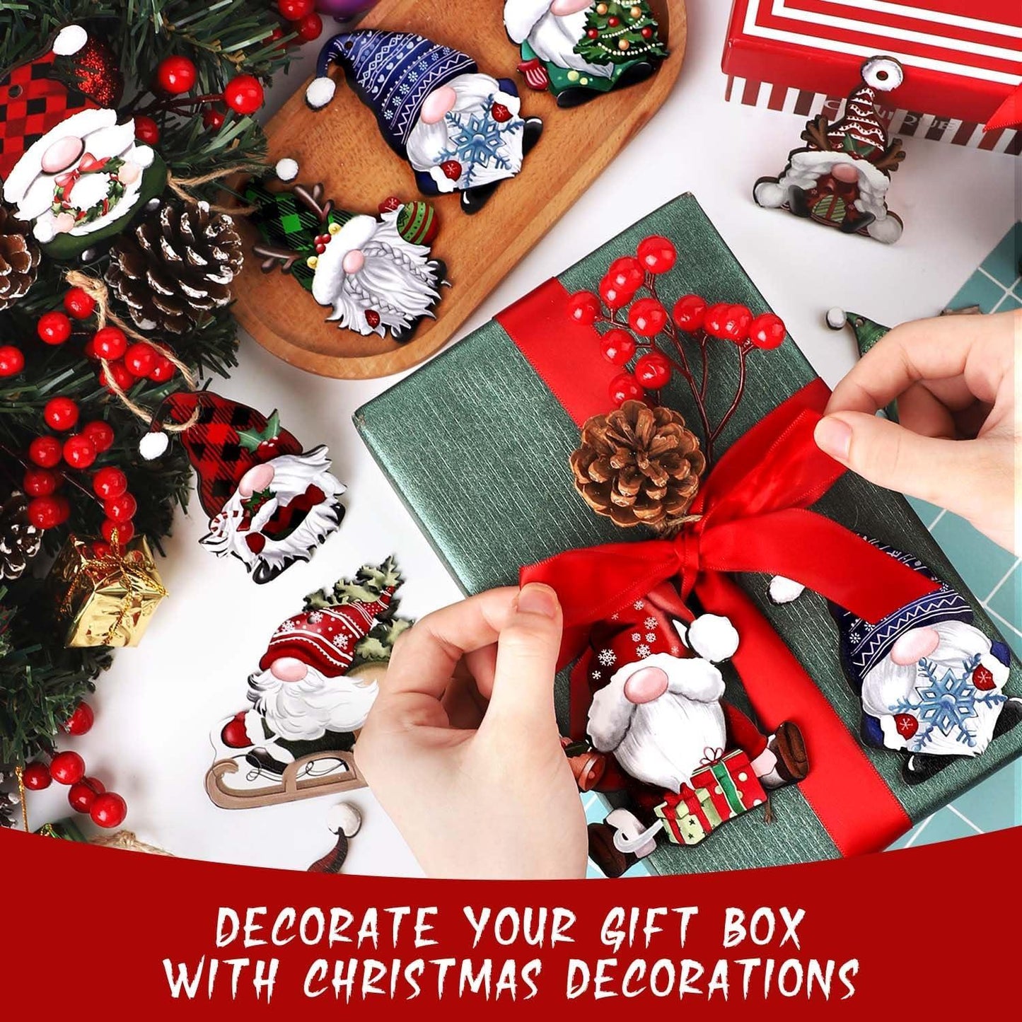 24PCS Red Truck Decor Red Christmas Ornaments Car Ornaments for Holiday Decor Xmas Party Supplies - Hibrides