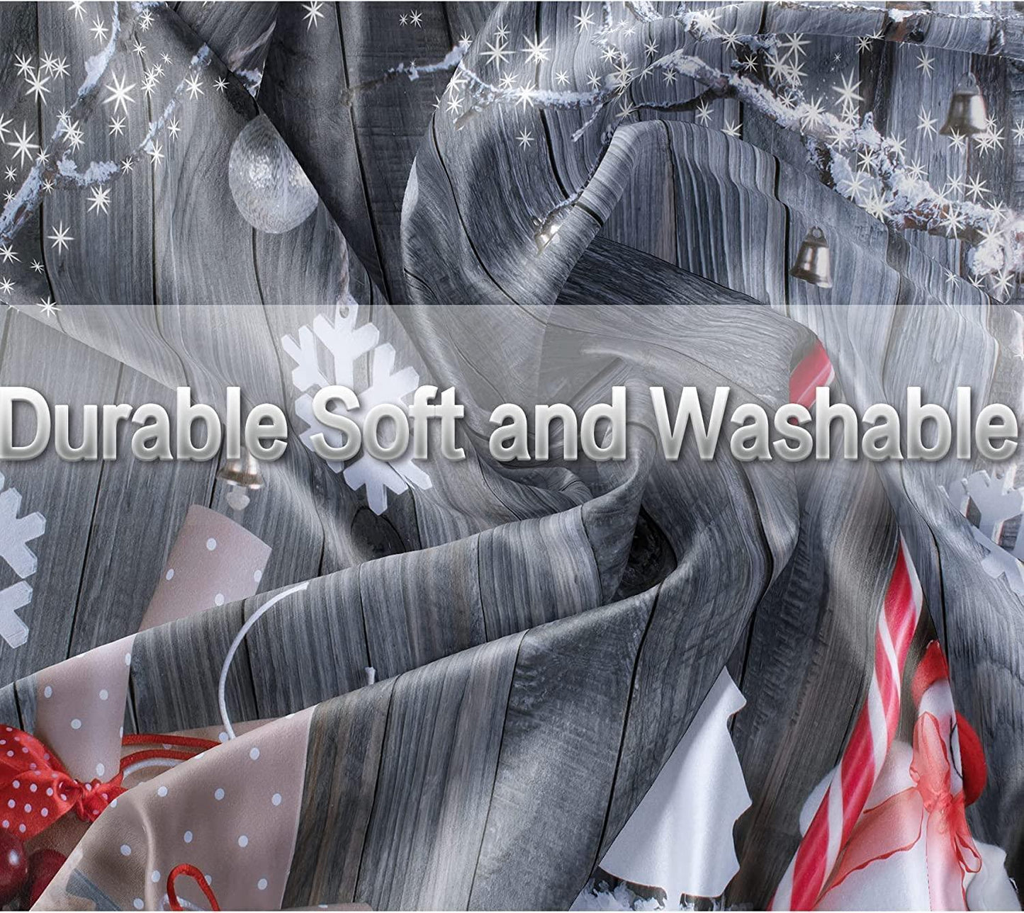 7x5ft Fabric Christmas Photography Backdrop Winter Snowman Santa Gift - Hibrides