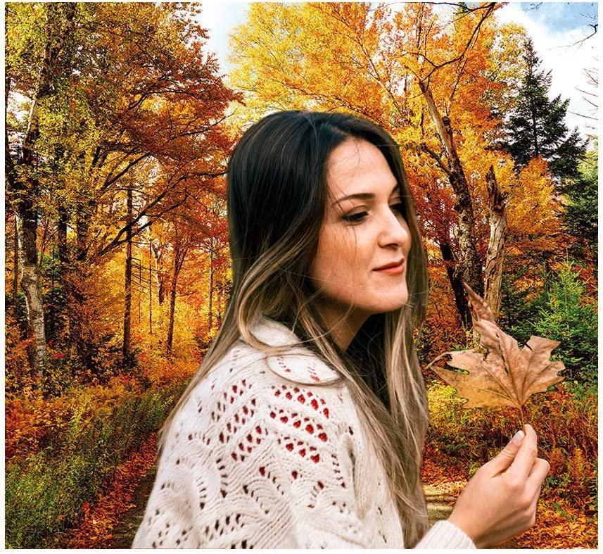 Fall Photography Backdrop Autumn Backdrop Golden Fallen Leaves Real Natural Landscape Photography Background for Party Decoration Banner Baby Shower Studio Props - Hibrides
