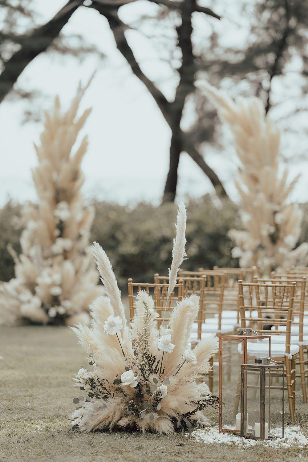 10pcs Artificial Pampas Grass Fake Plant Simulation Reed Flower Bouquet DIY Wedding Decoration, Home Decor Pink