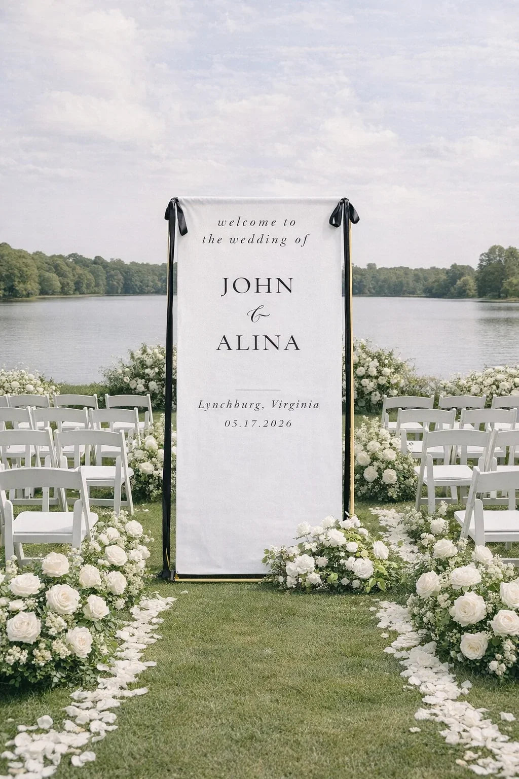 Fabric Wedding Welcome Sign Modern Wedding Welcome Sign