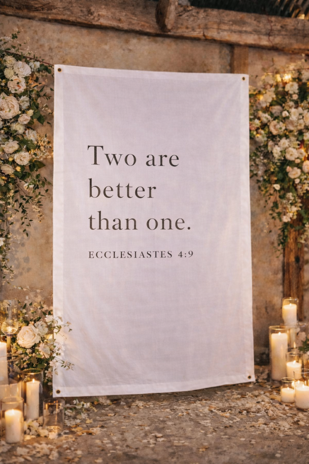 Personalized Wedding Backdrop for Wedding Photography, Wedding Photo Backdrop 'Two Are Better Than One'