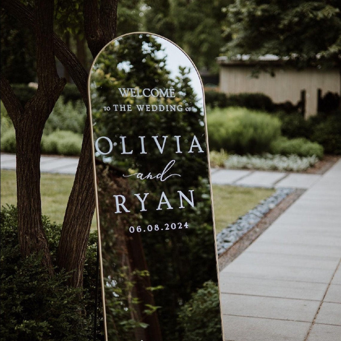 Welcome Wedding Sign Decal | Customizable Names For Wedding Mirror, Acrylic, Cardboard To the Wedding Ceremony Reception