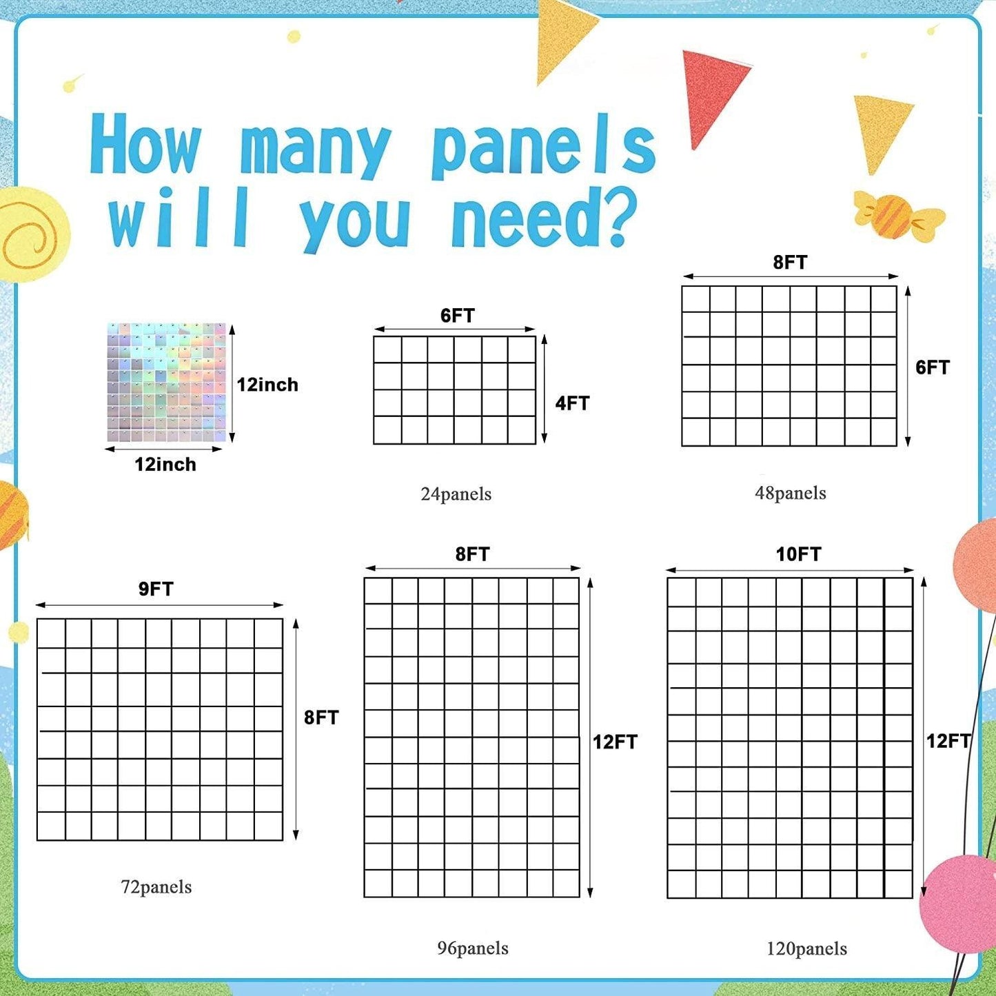 Shimmer Wall Backdrop, Square Sequin Wall Panels Shimmer Backdrop, Easy Setup Birthday/Wedding/Event/Theme Party Decorations