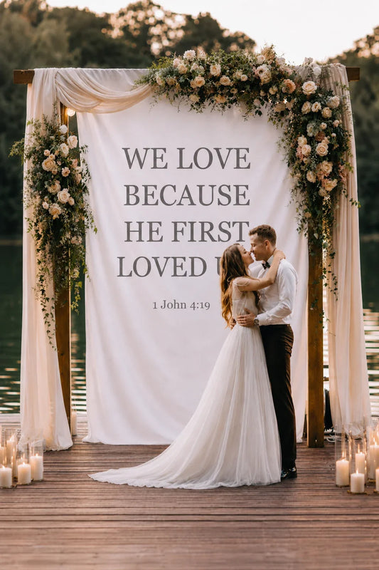 Personalized Photography Backdrop for Wedding Reception, Custom Wedding Tapestry