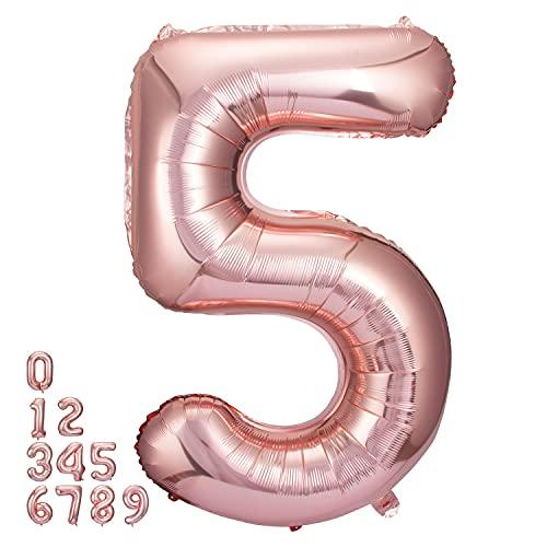 40 Inch Rose Gold Jumbo Number Balloons Birthday Party Decorations - Hibrides