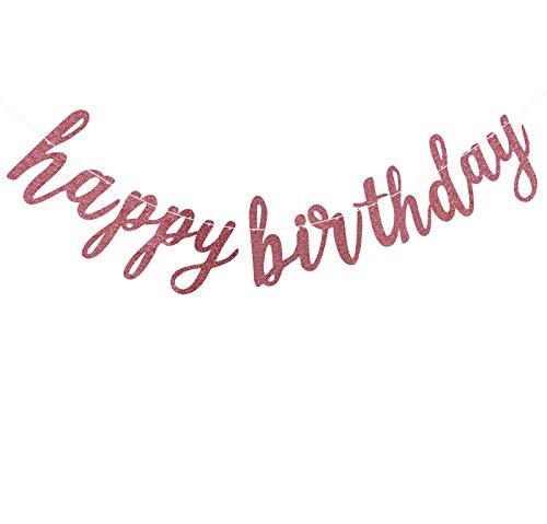 Rose Gold Happy Birthday Alphabet Banner for Birthday Party Decorations - Hibrides
