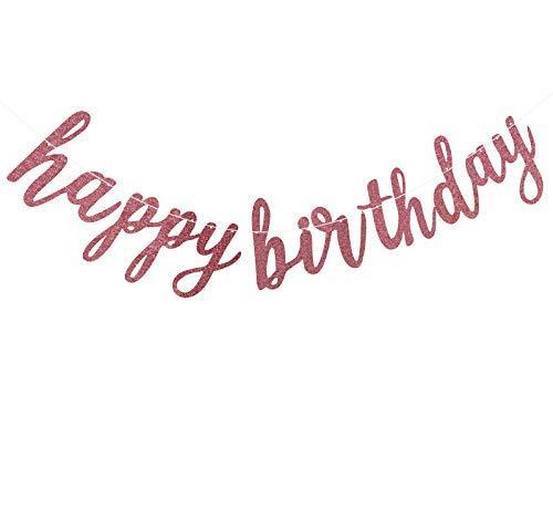 Rose Gold Happy Birthday Alphabet Banner for Birthday Party Decorations - Hibrides