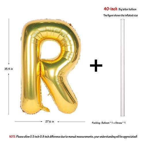 40 Inch Gold Giant Jumbo Letter Balloons Helium Foil Mylar for Party Decorations - Hibrides
