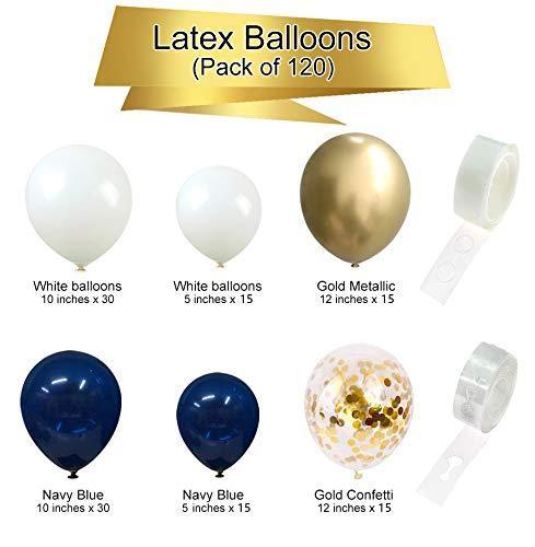 120pcs Navy Blue Balloons Garland Kit for Wedding and Birthday Decorations - Hibrides