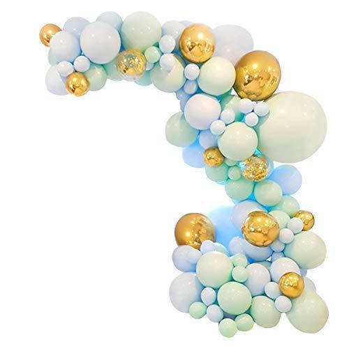 124pcs Macaroon Blue Balloon Garland Kit Baby Shower Decorations for Boys - Hibrides
