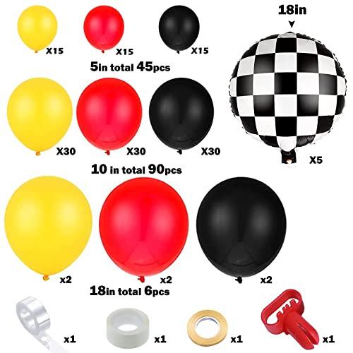 150 Pieces Race Car Balloons Arch Garland Kit for Boys Birthday Party Decorations - Hibrides