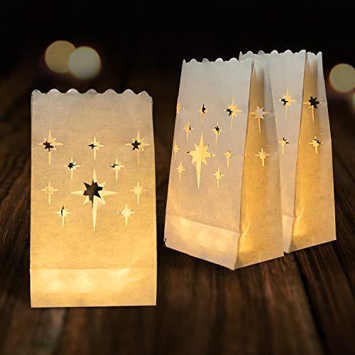 50PCS White Luminary Candle Bags for Wedding Halloween, Christmas - Hibrides