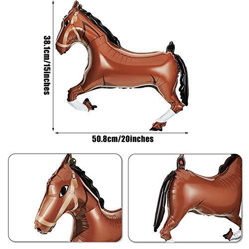 8 Pieces Mini Foil Horse Balloon Brown Horse Balloon Animal Themed Party Decorations - Hibrides