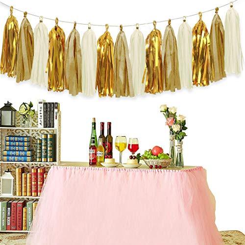 Sparkly Paper Banner Triangle Flags Bunting for Baby Shower, Birthday Party Decorations - Hibrides