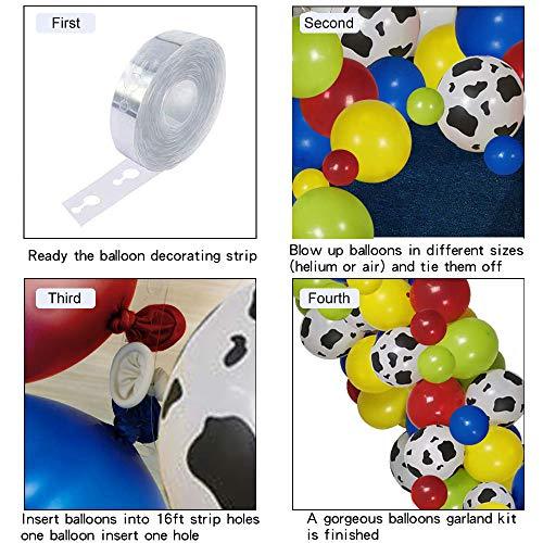 120pcs Toy Inspired Cow Printed Balloons Arch for Kids Birthday Party - Hibrides