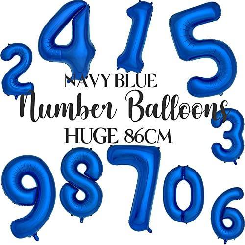 40 Inch Large Royal Blue Helium Foil Number Balloons for Birthday Party - Hibrides