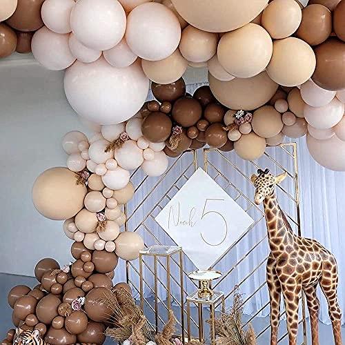 126pcs Brown Balloon Garland Kit Arch Baby Shower Decorations - Hibrides