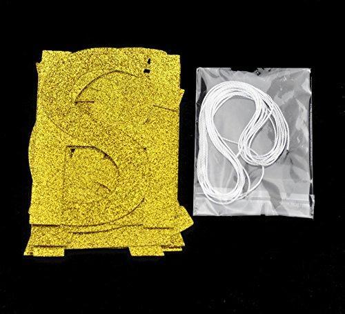 Gold Glitter 80 Years Loved Banner for 80th Birthday Decorations - Hibrides
