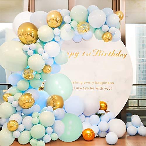 124pcs Macaroon Blue Balloon Garland Kit Baby Shower Decorations for Boys - Hibrides