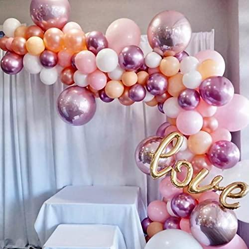 6Pcs Pink 4D Balloons Mylar Foil Balloons for Birthday Wedding Party Decorations - Hibrides