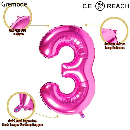 40 Inch Pink Jumbo Number Balloons for Birthday Foil Balloon Party Decorations - Hibrides