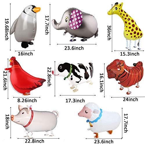 Walking Animal Balloons, 8Pcs Forest Animals Birthday Balloons Animal Theme Birthday Party Decorations - Hibrides