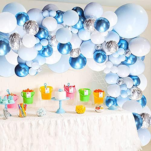 126 pcs Blue and White Balloon Garland Arch Kit for Baby Shower Birthday Wedding - Hibrides