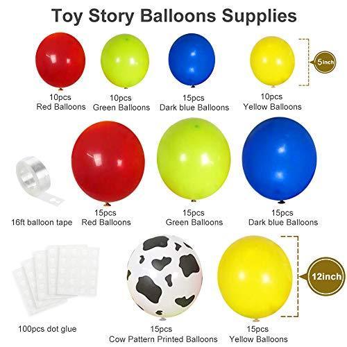 120pcs Toy Inspired Cow Printed Balloons Arch for Kids Birthday Party - Hibrides