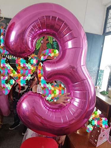 40 Inch Pink Jumbo Number Balloons for Birthday Foil Balloon Party Decorations - Hibrides