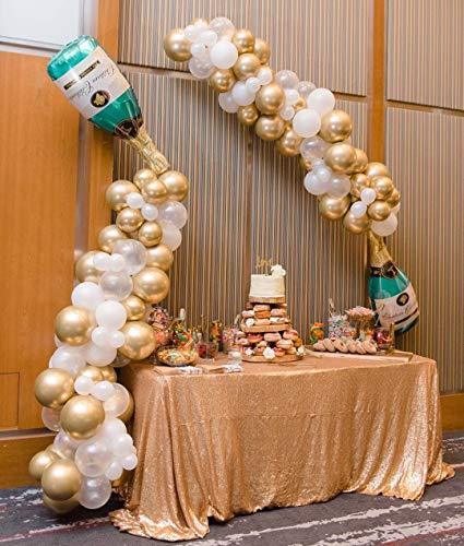 88 PCS Gold Silver Champagne Bottle Balloon Kit for Wedding and Bridal Shower - Hibrides